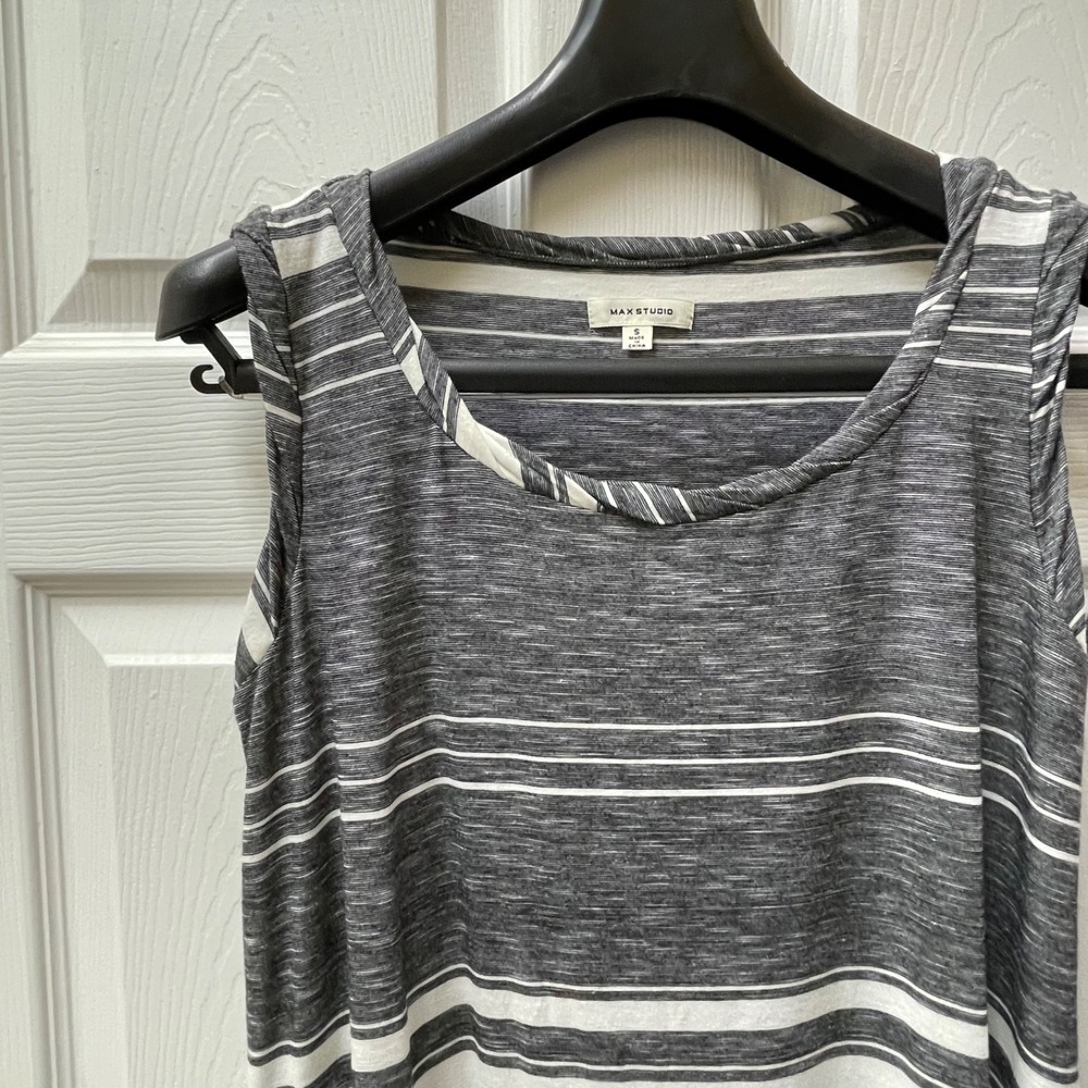 Max Studio Size‎ Small Space Dyed Variegated Striped Sleeveless Tank Dress